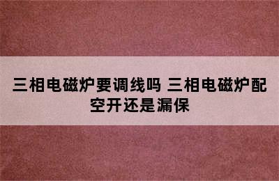 三相电磁炉要调线吗 三相电磁炉配空开还是漏保